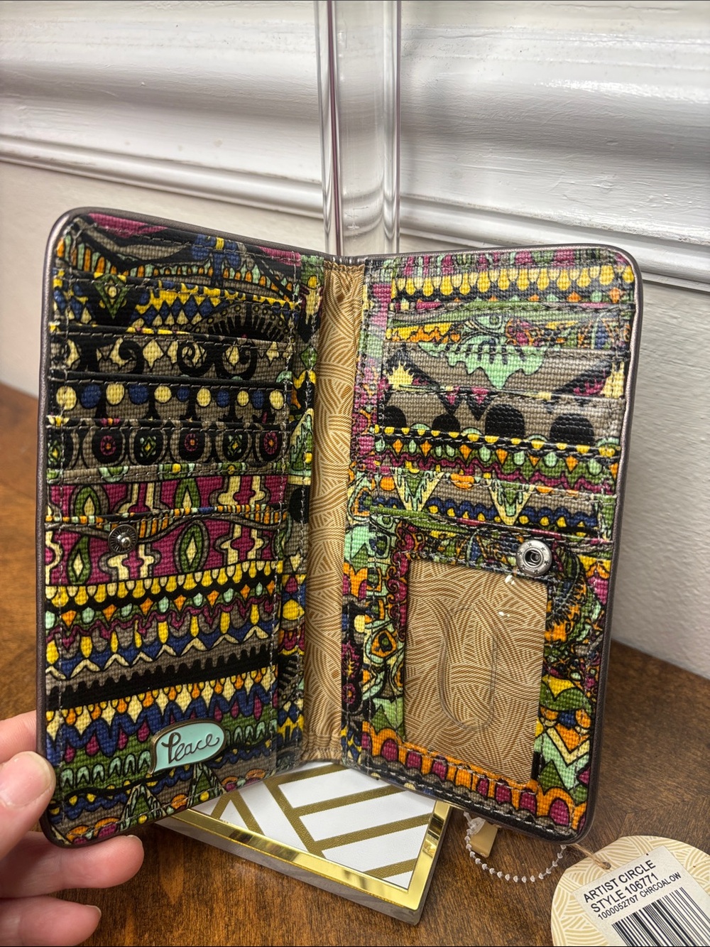 Sakroots Multicolor Boho Snap Wallet with Boho Pattern NEW - Picture 8 of 12
